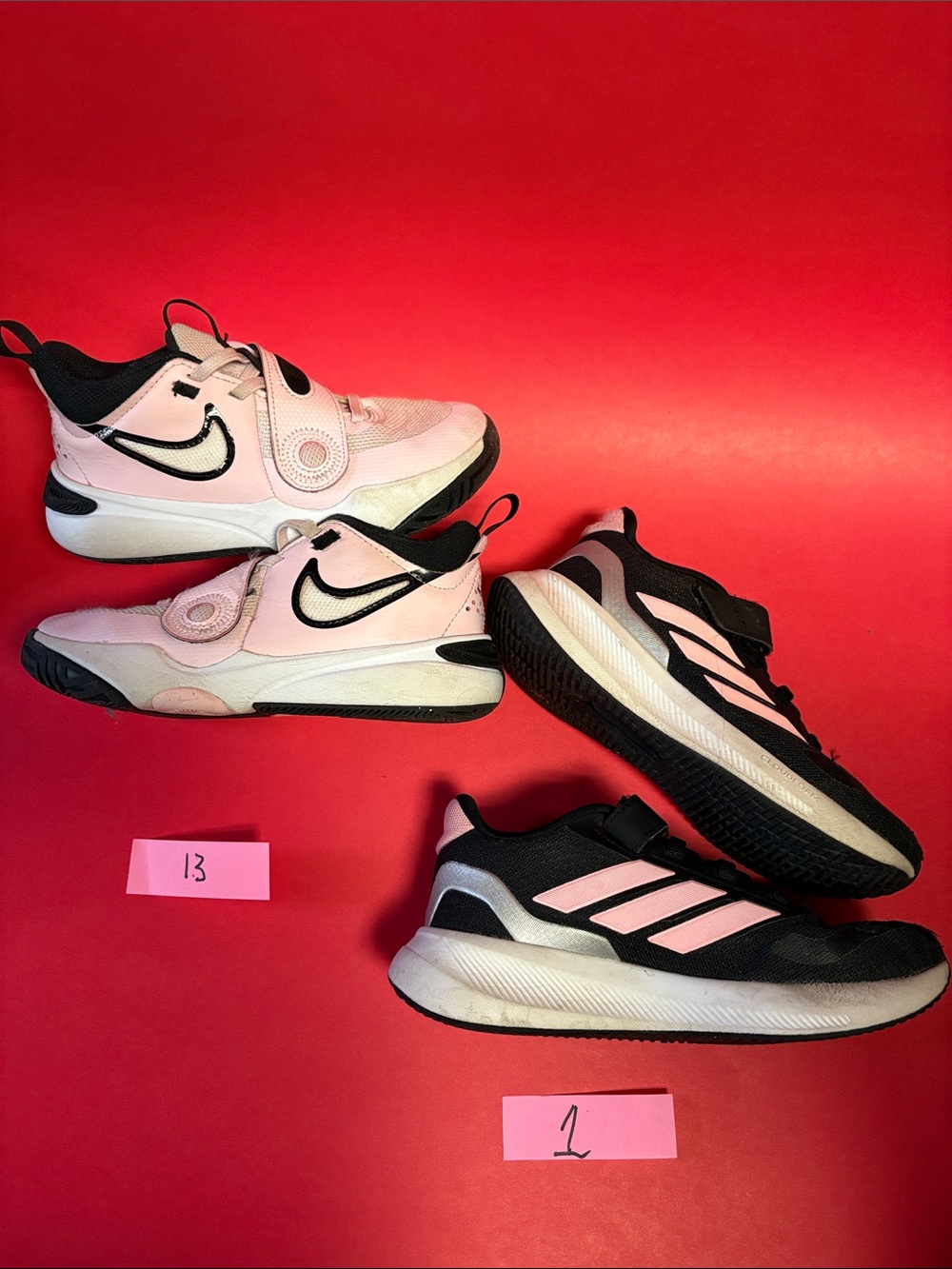 Lot of 2 Youth Kids Shoes Nike & Adidas